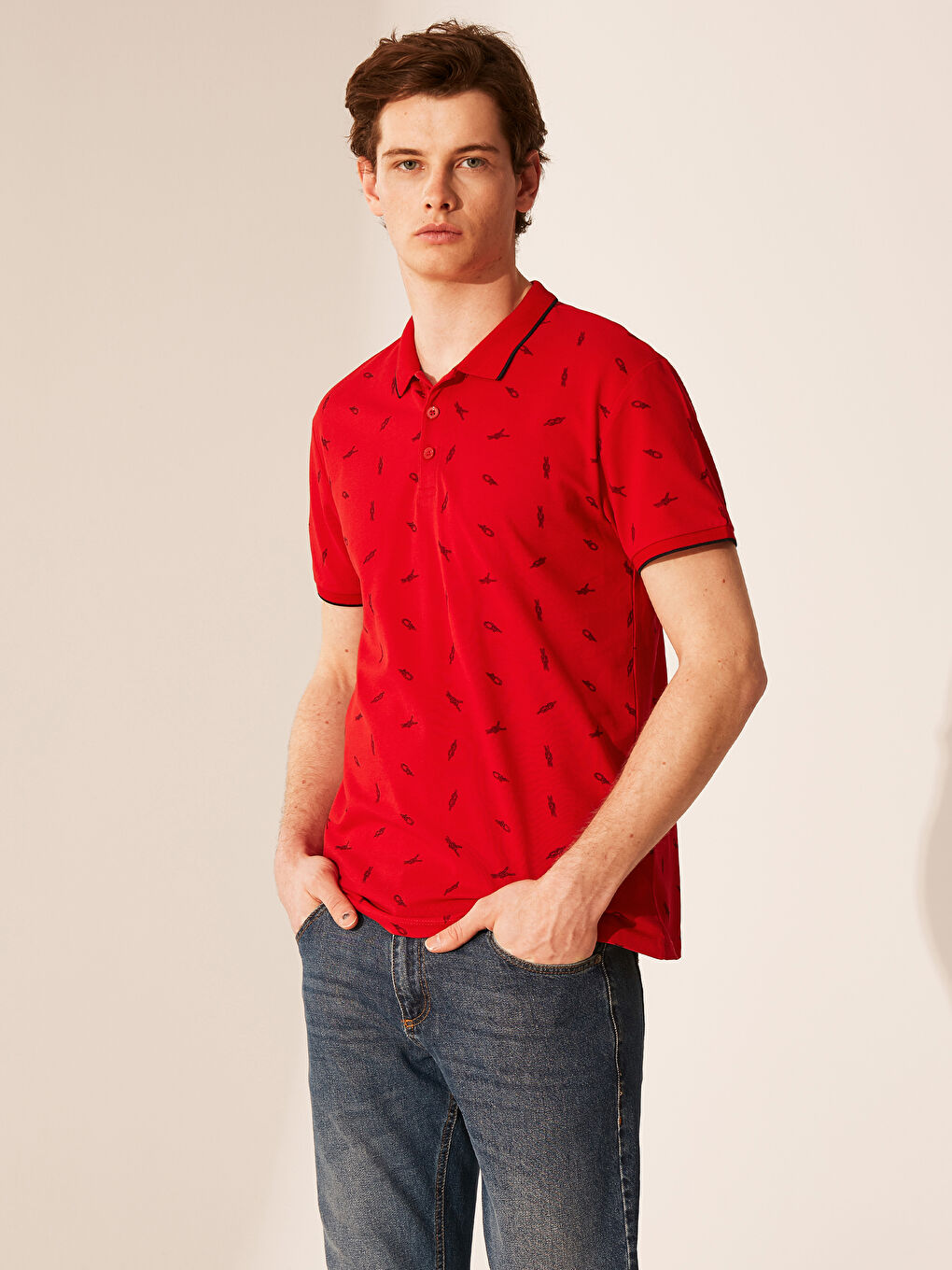 XSIDE Polo Neck Patterned T-Shirt Father and Son Matching -0SO566Z8-KYT
