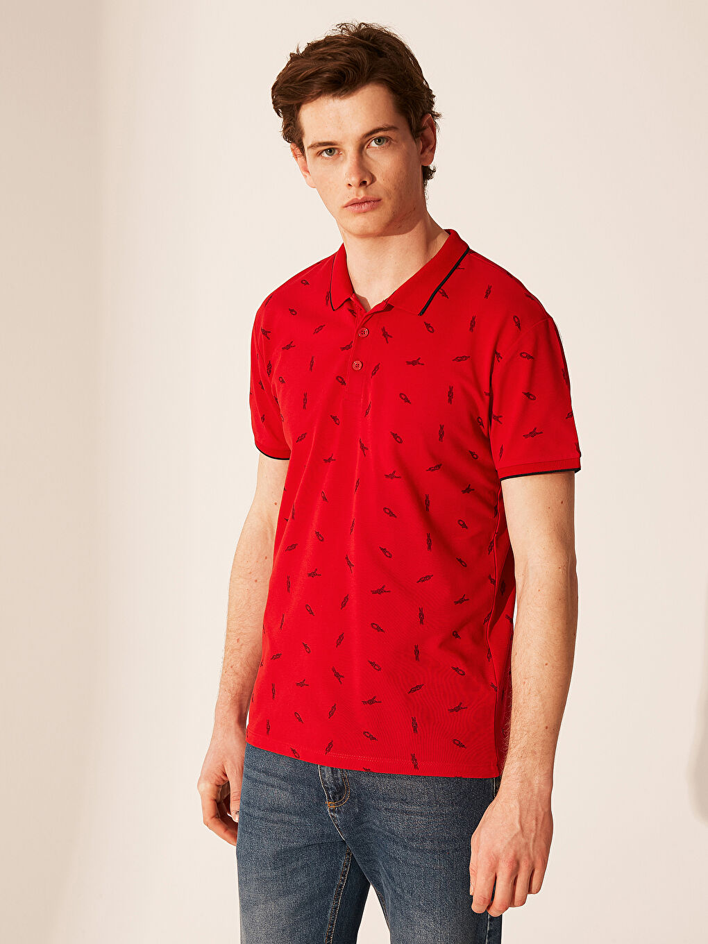 XSIDE Polo Neck Patterned T-Shirt Father and Son Matching -0SO566Z8-KYT