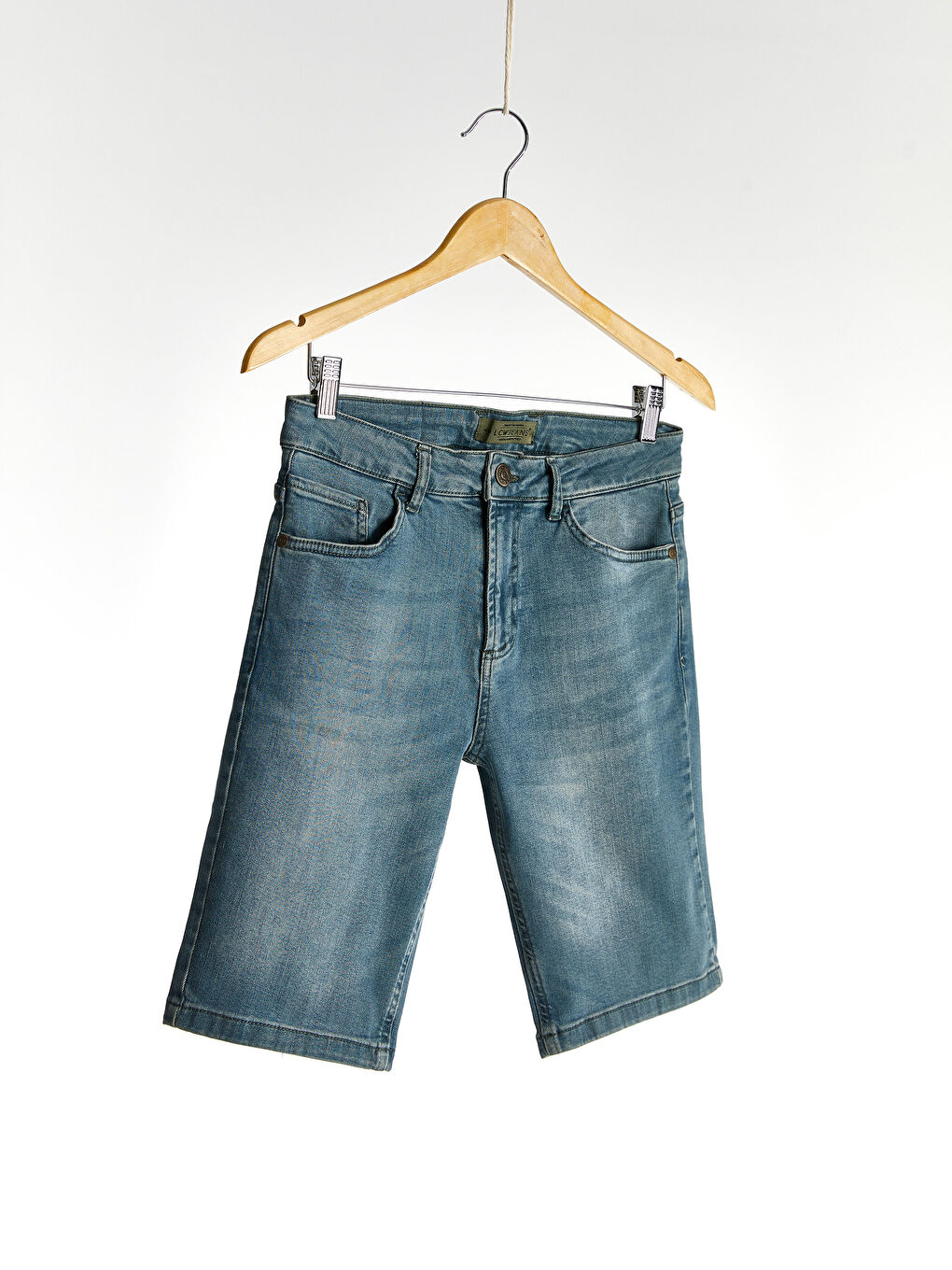 Man GREEN Denim Shorts