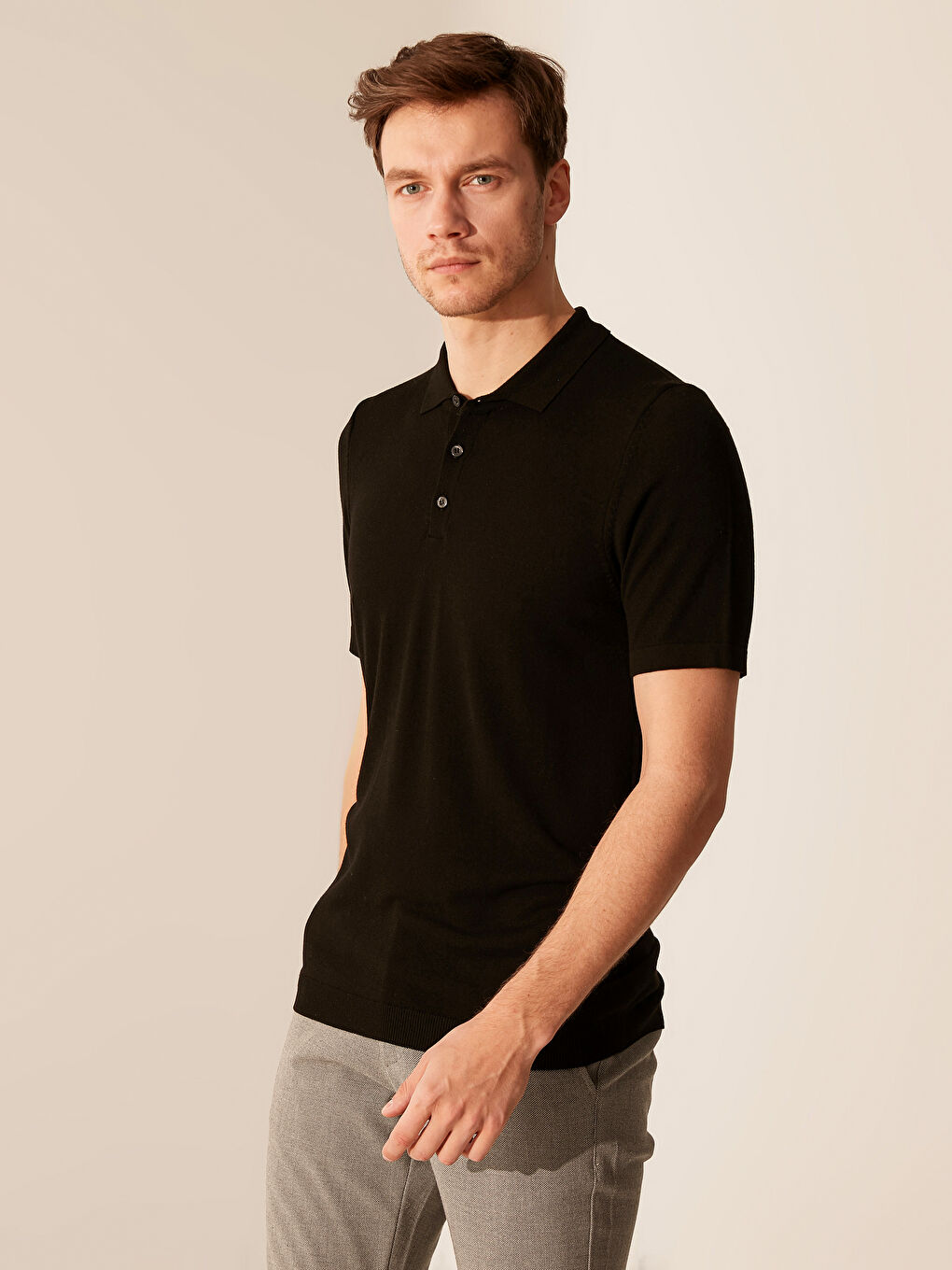 Slim Fit Polo Neck Short Sleeve T-Shirt