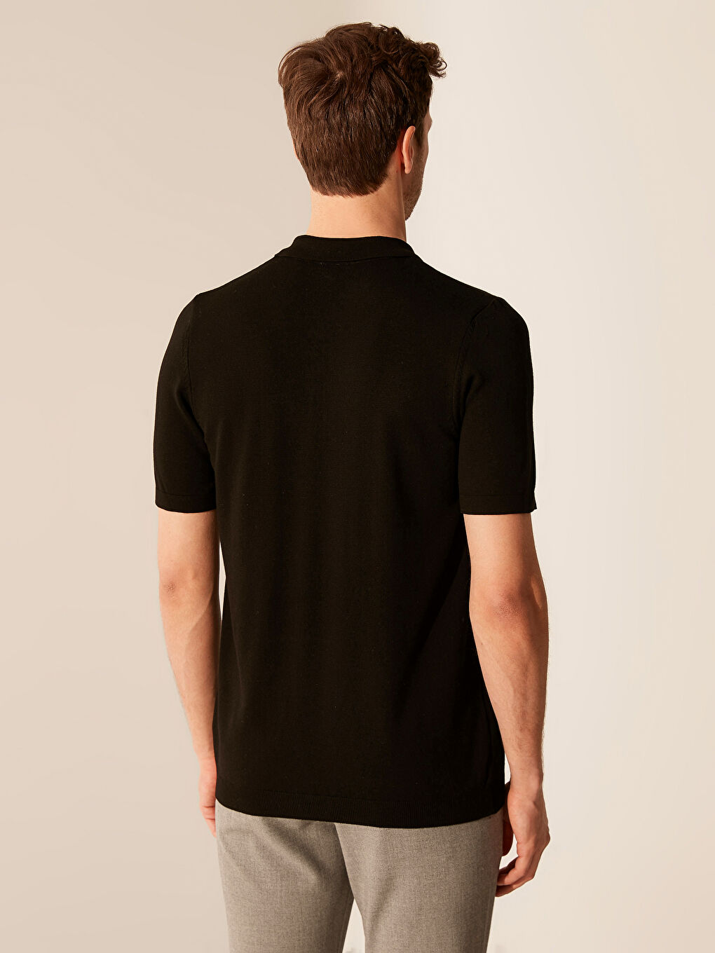 Slim Fit Polo Neck Short Sleeve T-Shirt-2