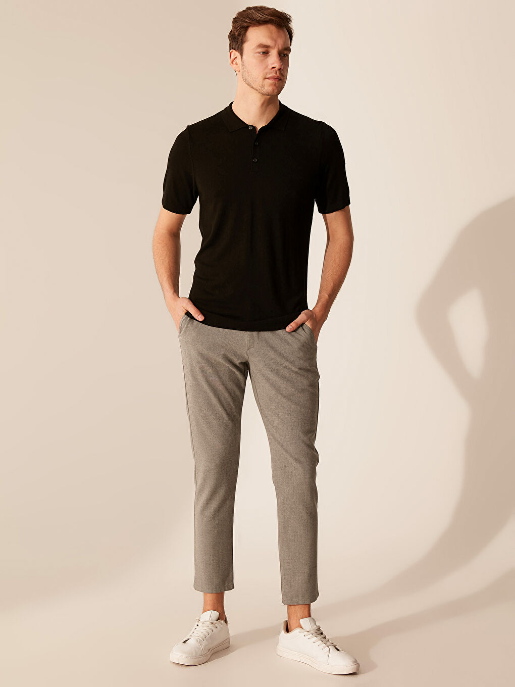 Slim Fit Polo Neck Short Sleeve T-Shirt-3