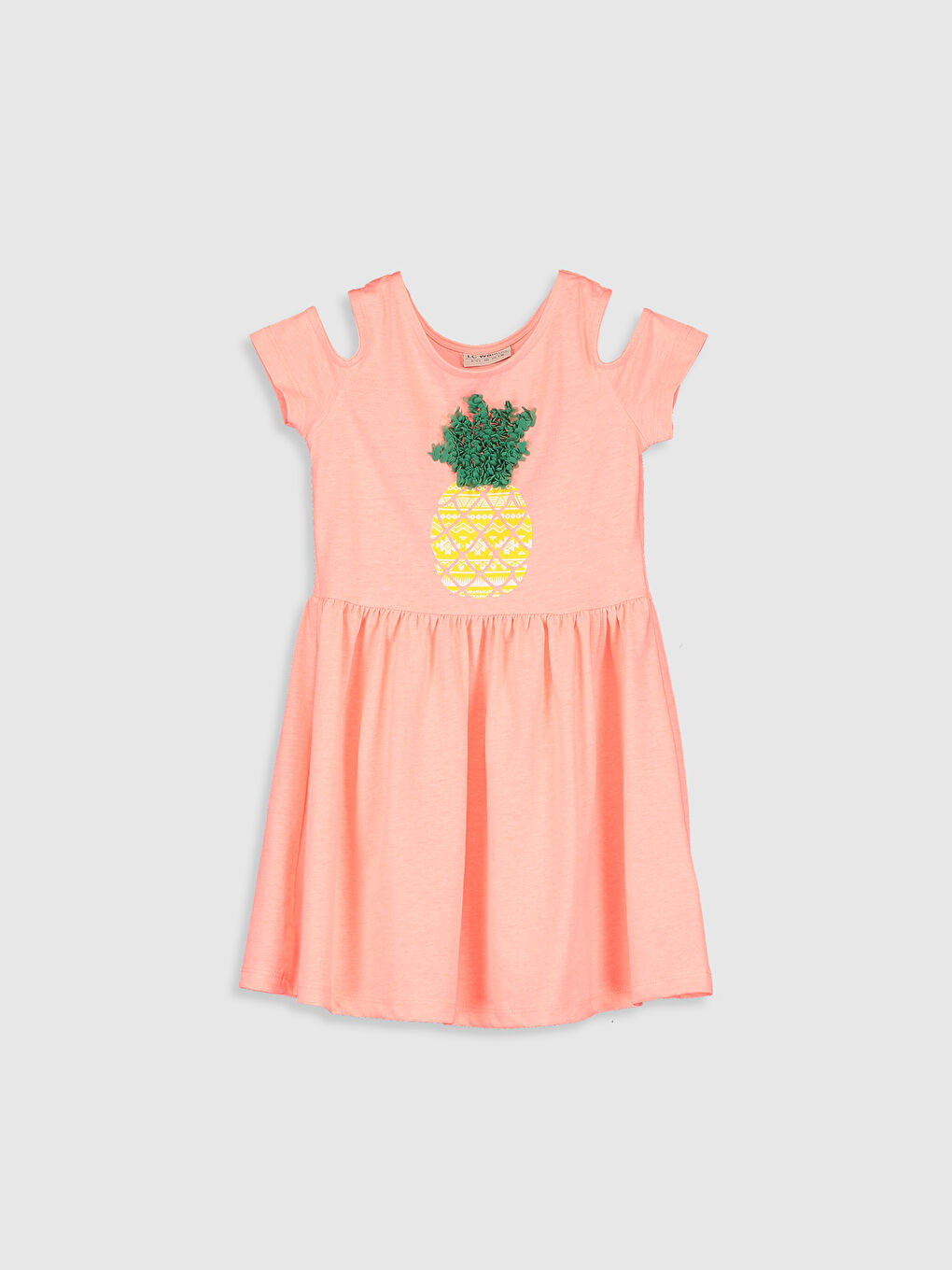 Crew Neck Short Sleeve Girls' Dress
