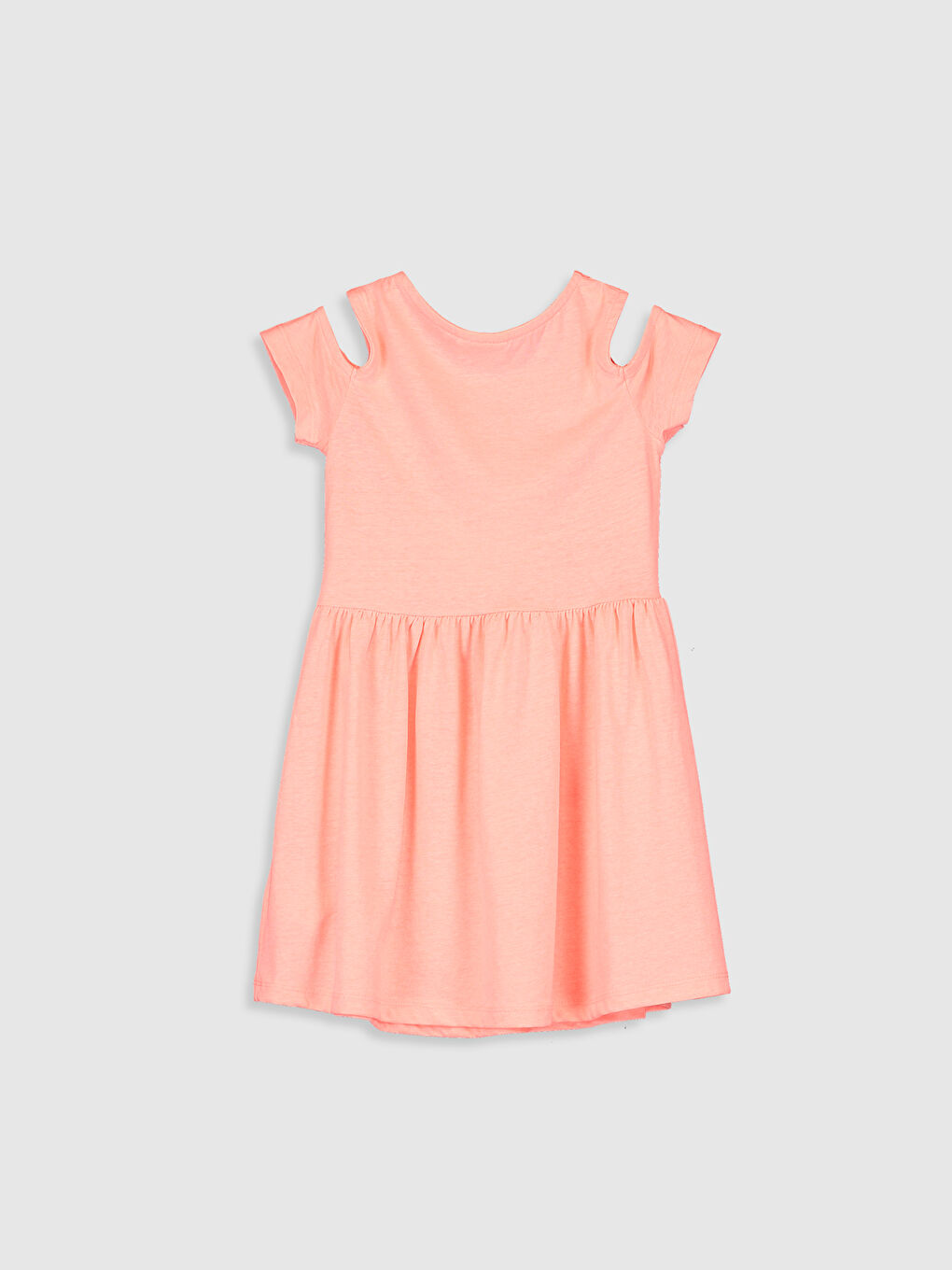 Crew Neck Short Sleeve Girls' Dress-1