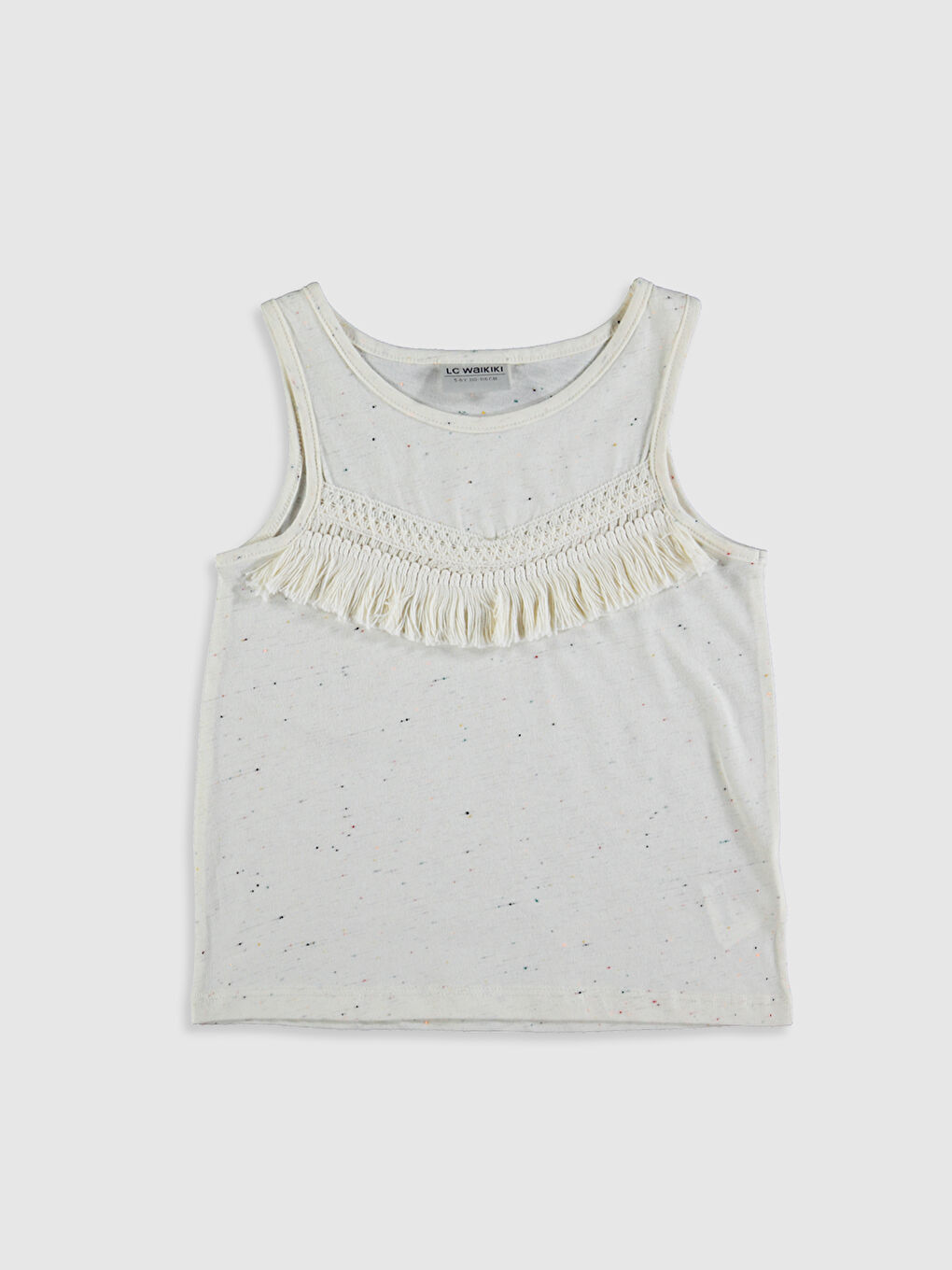 Ekru Bisiklet Yaka Kız Çocuk Atlet