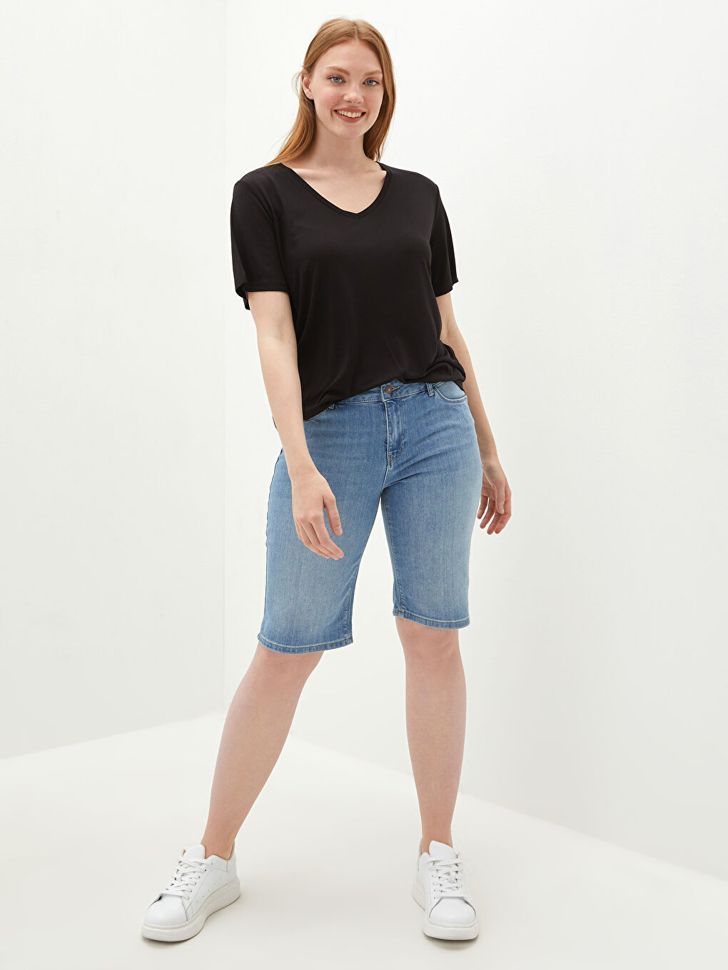 İndigo Kadın Jean Şort-3