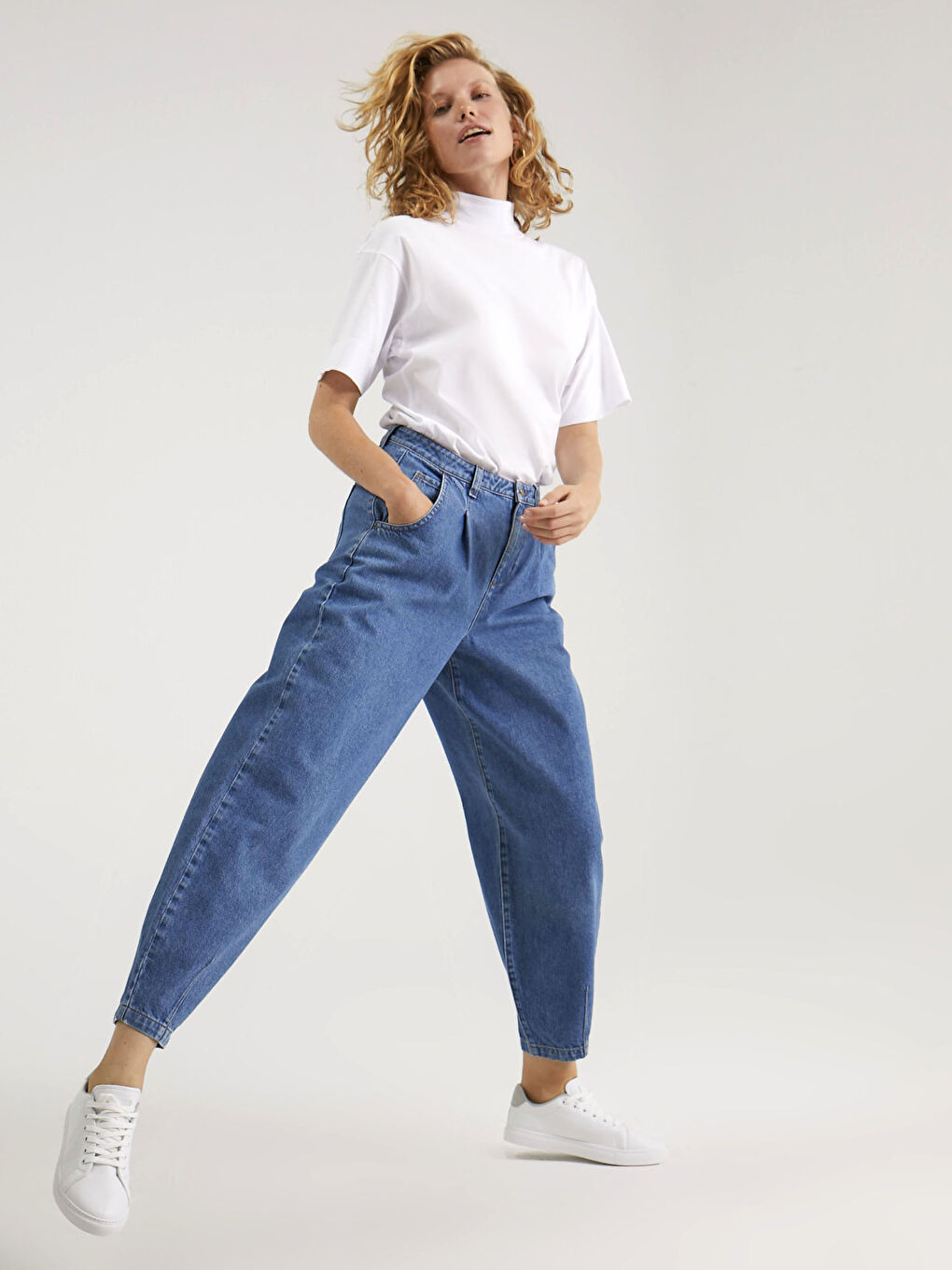 Slouchy Kadın Jean Pantolon-2