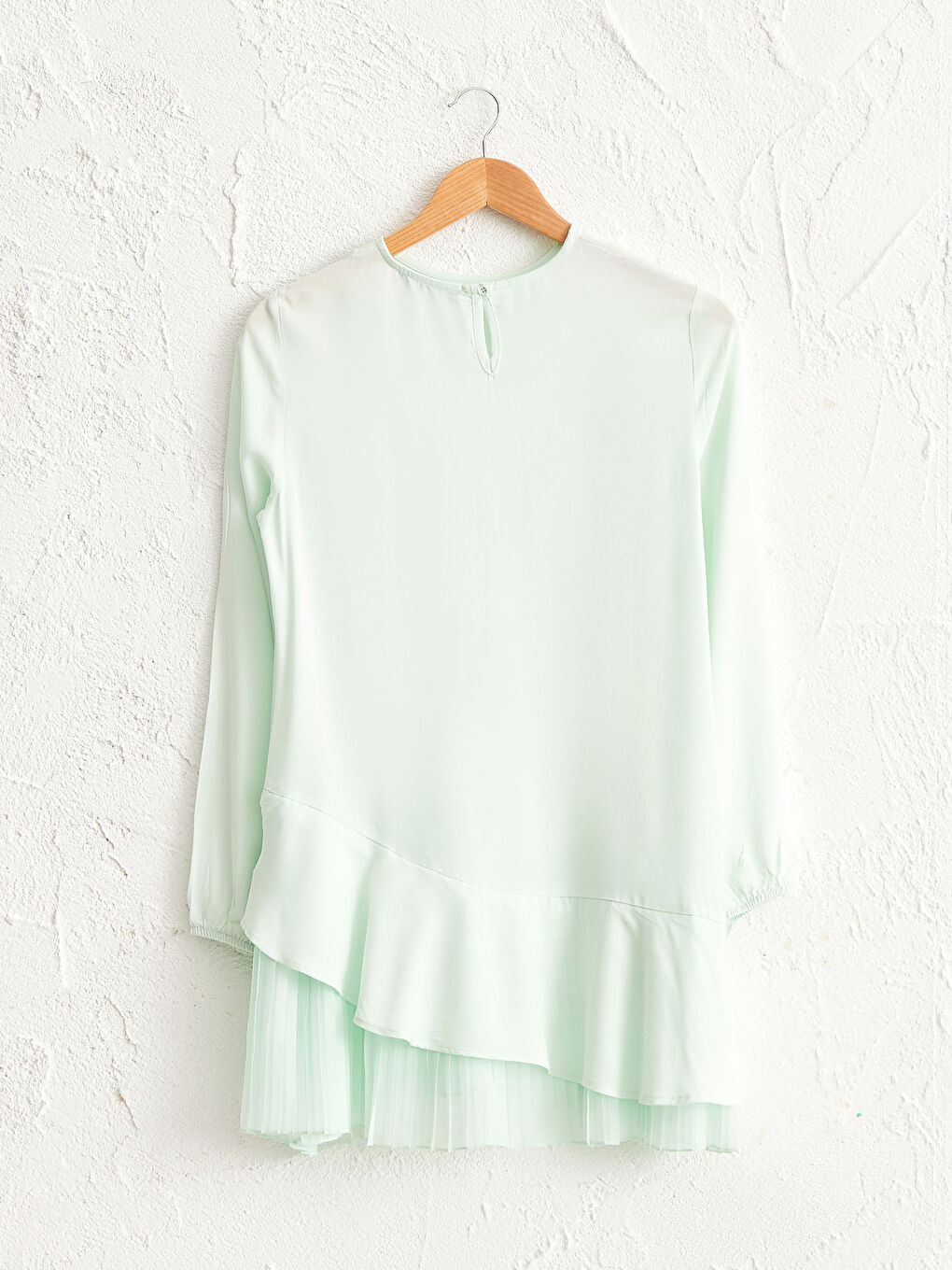 Mavi Tül Detaylı Viskon Hamile Tunik-2