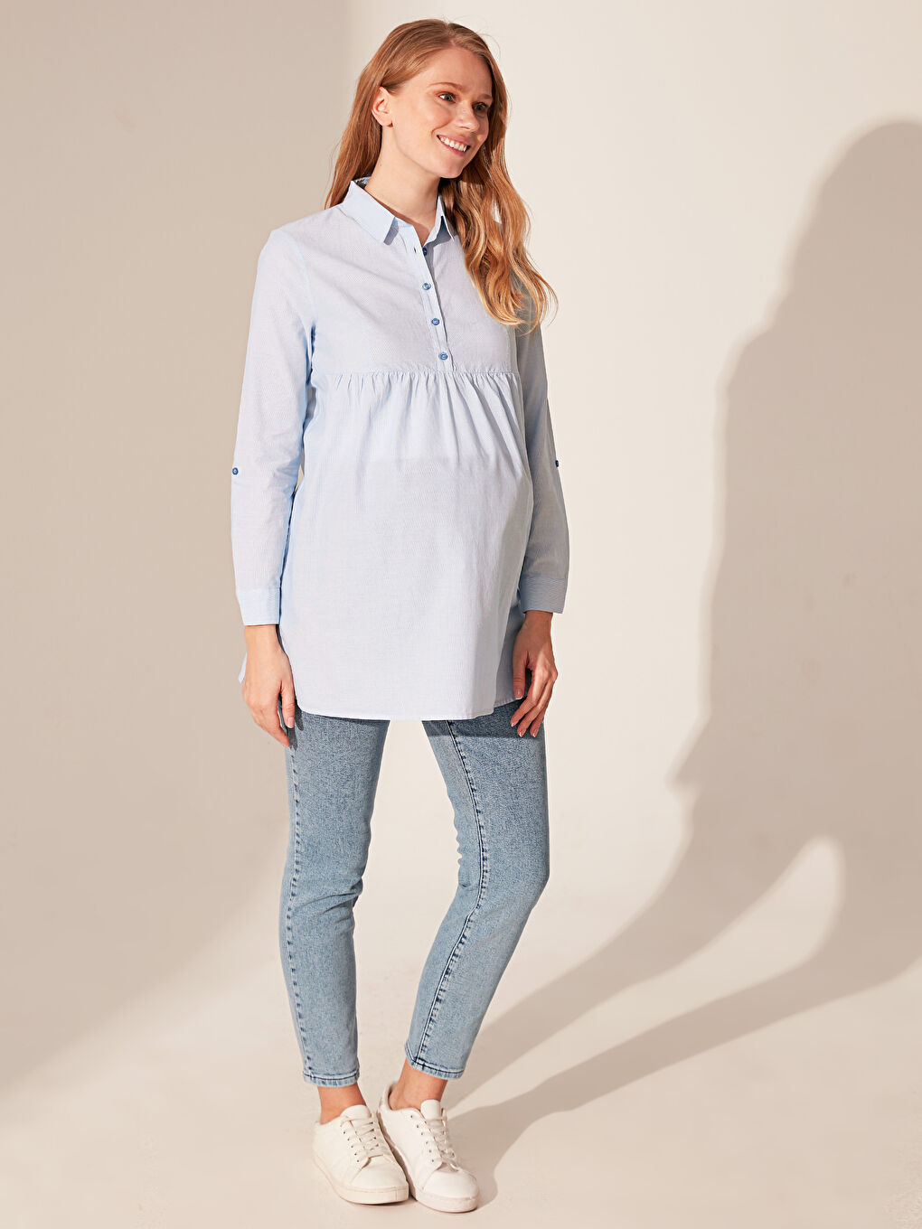 Long Sleeve Maternity Shirt Tunic-1