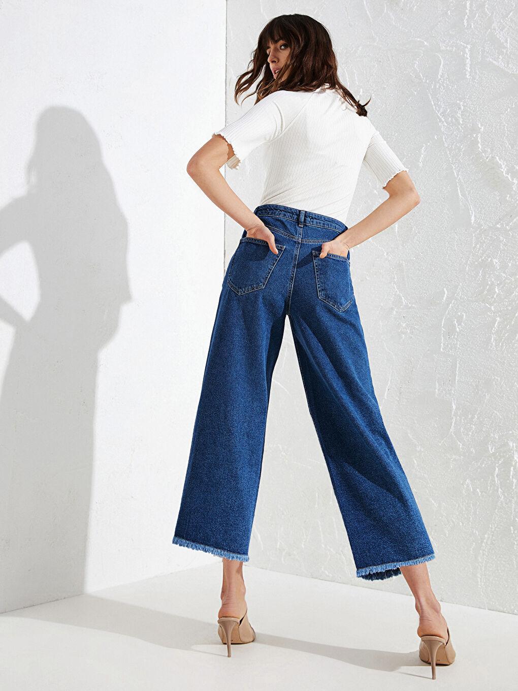Jean Jambe Large pour Femmes-1