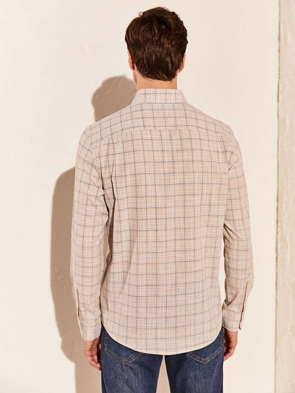 Мужчины Бежевый Рубашка-3