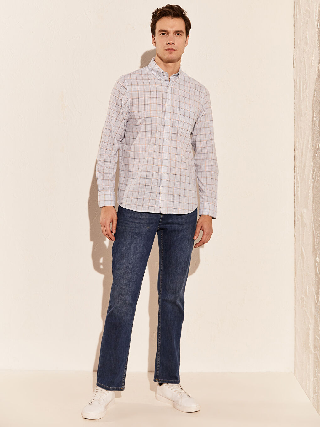 Chemise Écossaise à Manches Longues pour Hommes Coupe Régulière-4