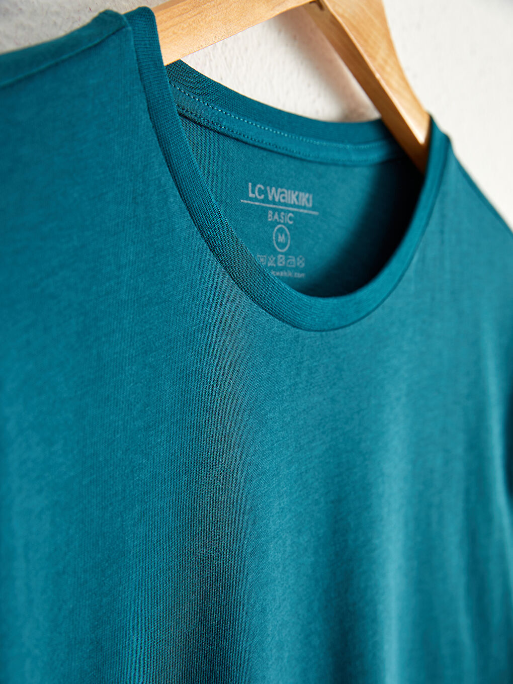 Yeşil Bisiklet Yaka Basic Penye Tişört-1