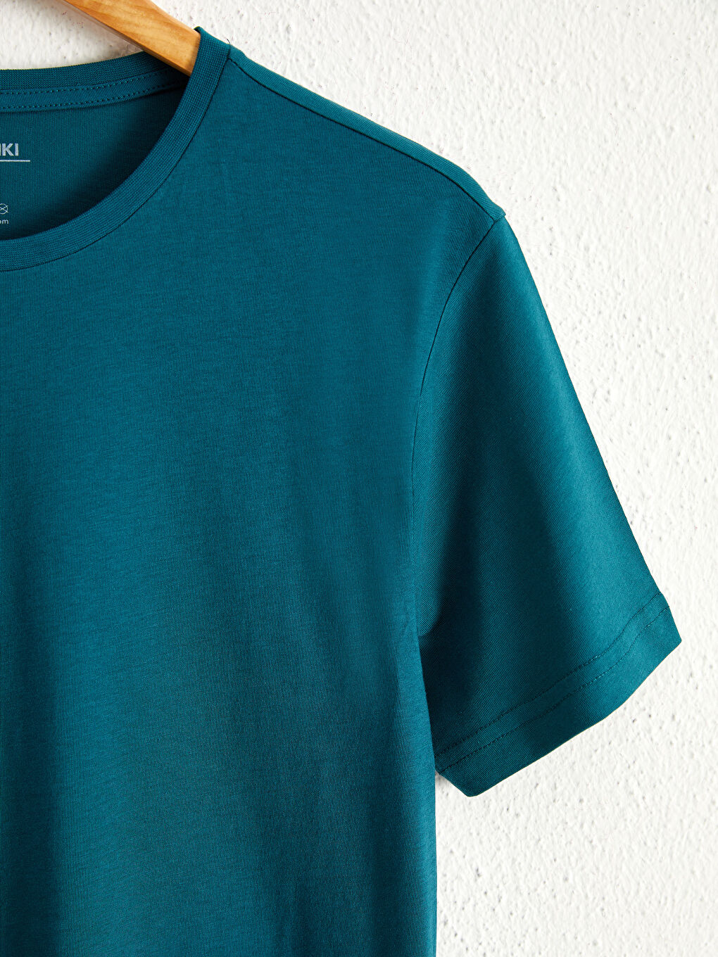 Yeşil Bisiklet Yaka Basic Penye Tişört-3