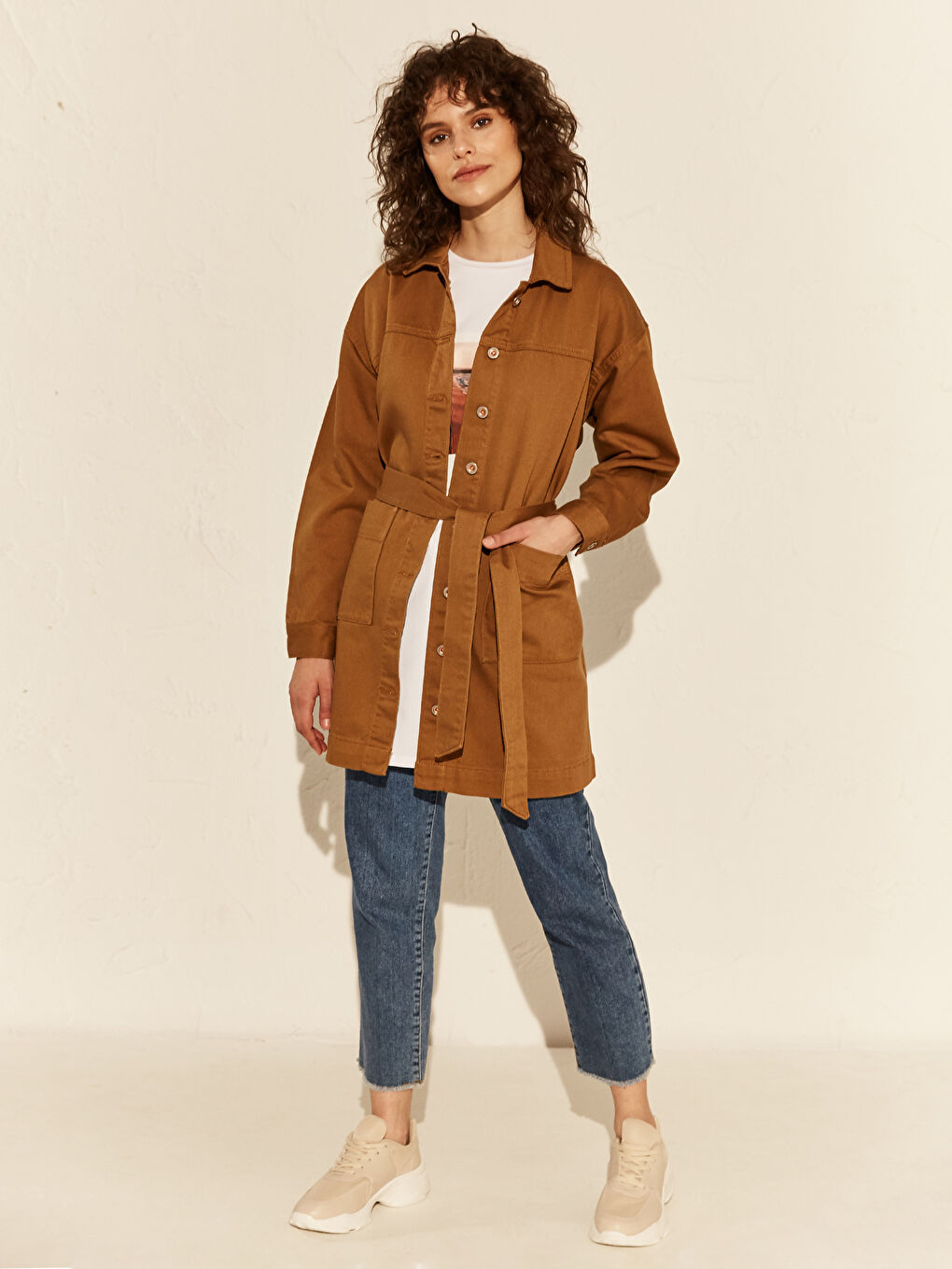 Waistband Maxi Jean Jacket-2