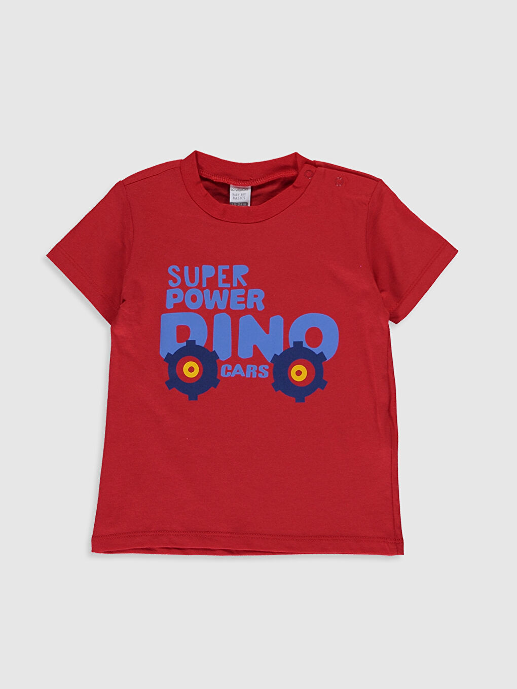 Kırmızı Erkek Bebek Baskılı Pamuklu Tişört 2'li-2