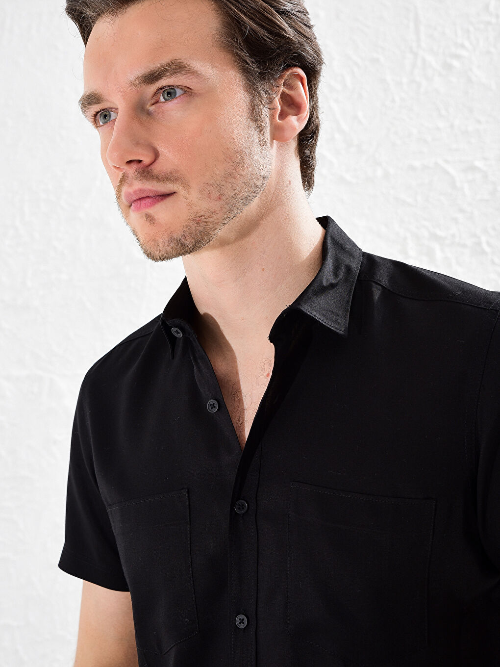 Сорочка слім-фіт з габардину-2