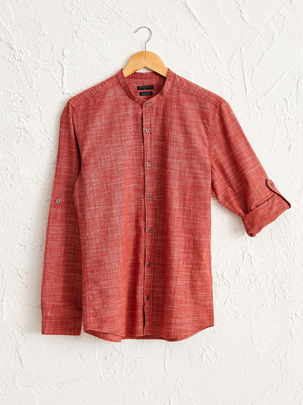 XSIDE Ekstra Slim Fit Košulja sa Okruglim Okovratnikom od Poplina -0SA547Z8-E4G