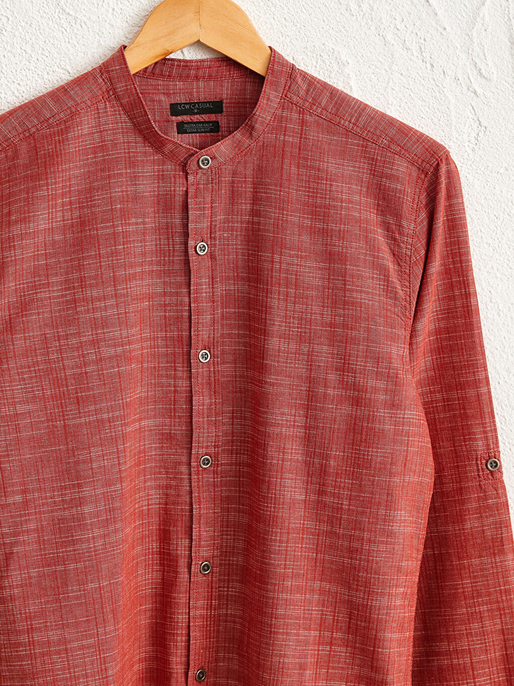 XSIDE Ekstra Slim Fit Košulja sa Okruglim Okovratnikom od Poplina -0SA547Z8-E4G
