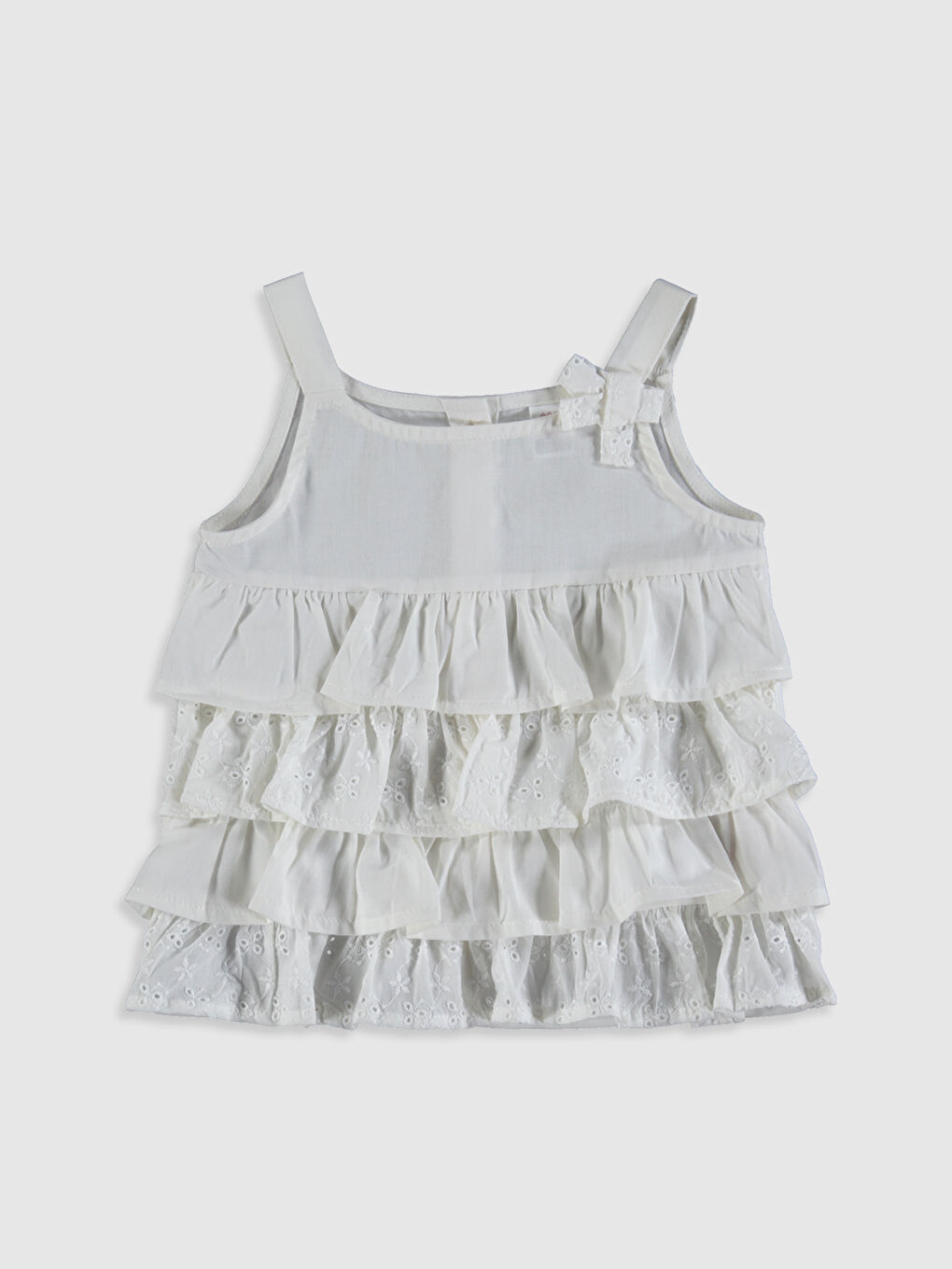 Ekru Bisiklet Yaka Kız Bebek Bluz