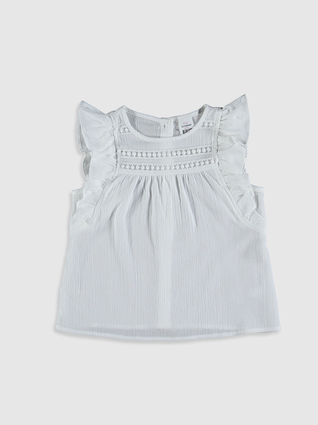 Ekru Kız Bebek Pamuklu Bluz