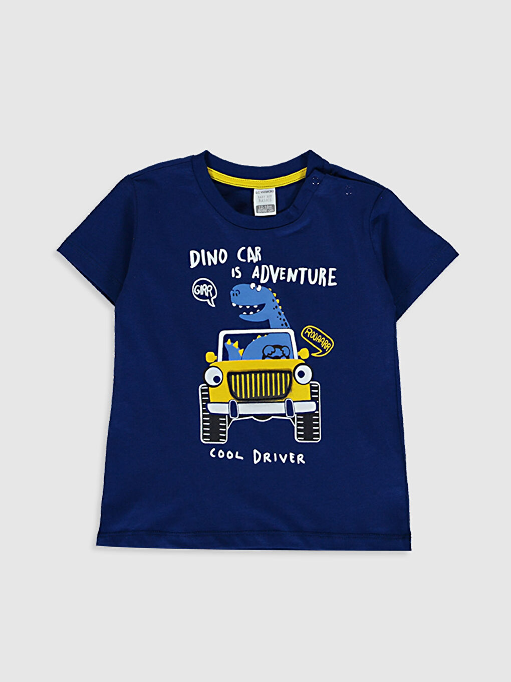 Lacivert Erkek Bebek Baskılı Pamuklu Tişört