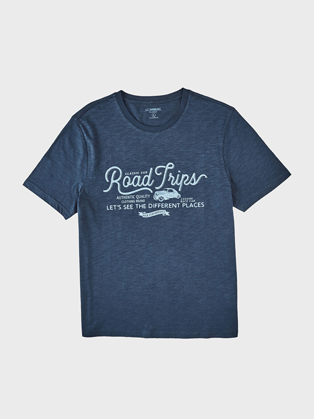 Мужчины Синий Футболка-1