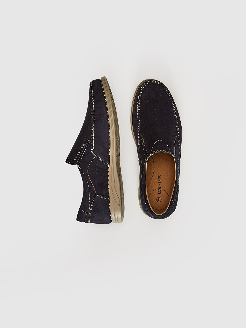 Lacivert Erkek Hakiki Deri Loafer Ayakkabı-2