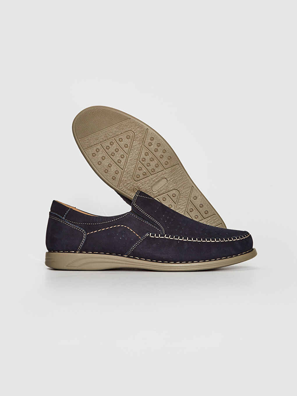 Lacivert Erkek Hakiki Deri Loafer Ayakkabı-4