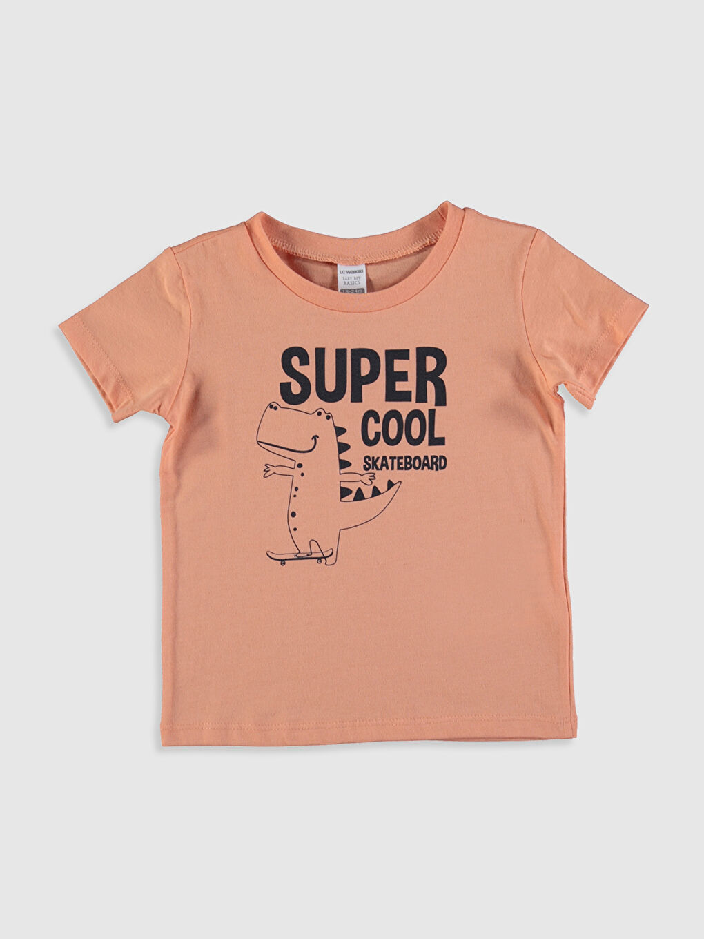 Mercan Bisiklet Yaka Kısa Kollu Erkek Bebek Tişört