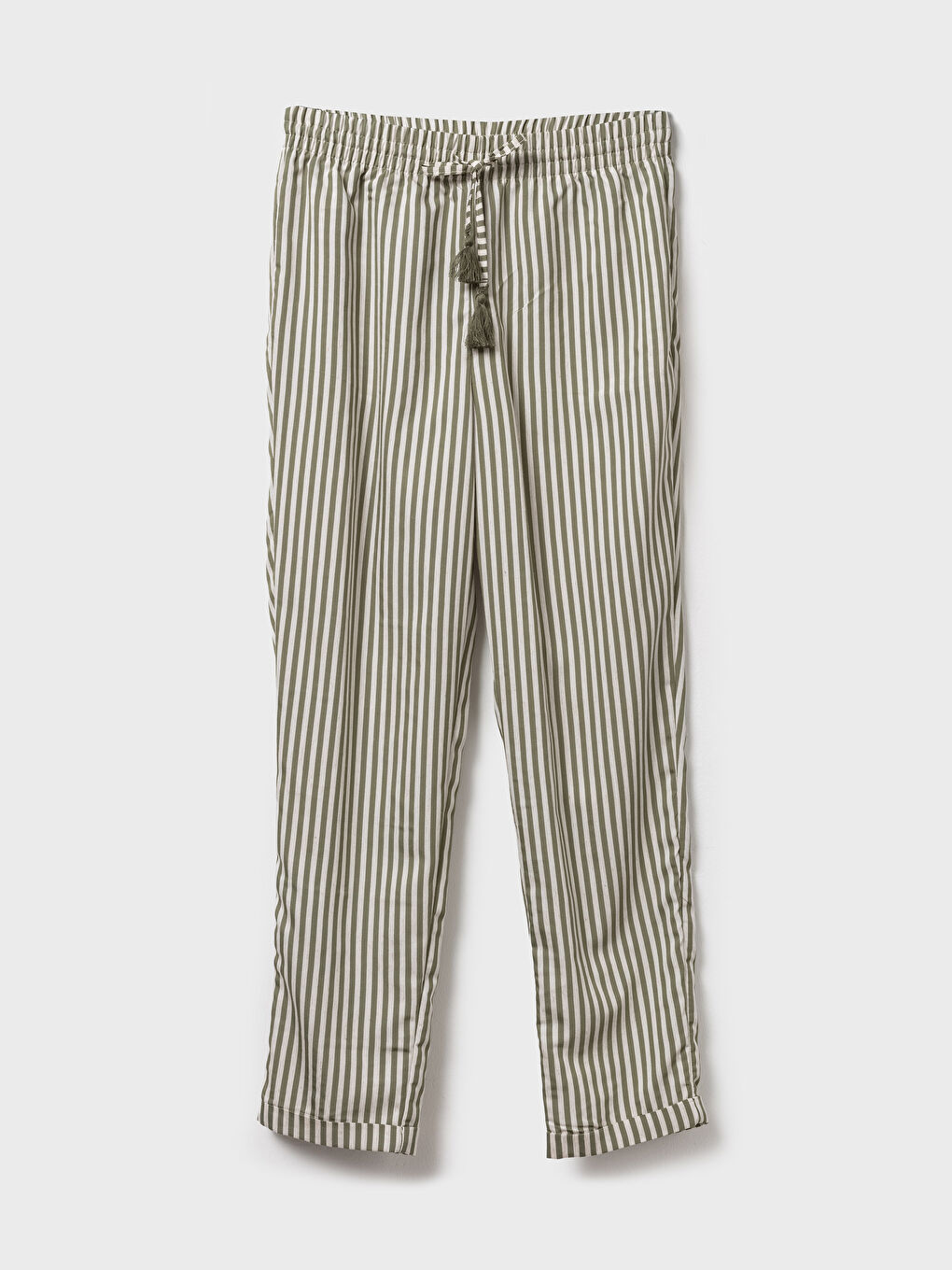 Haki Mom Fit Kadın Pantolon