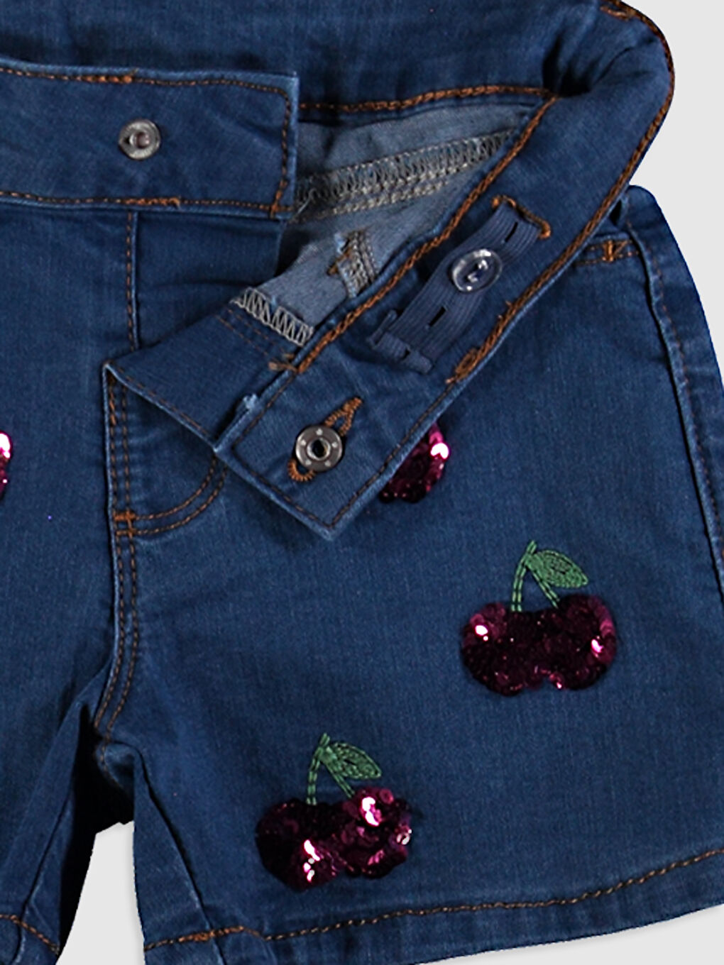 Джинсові шорти з вишивкою для дівчат-2
