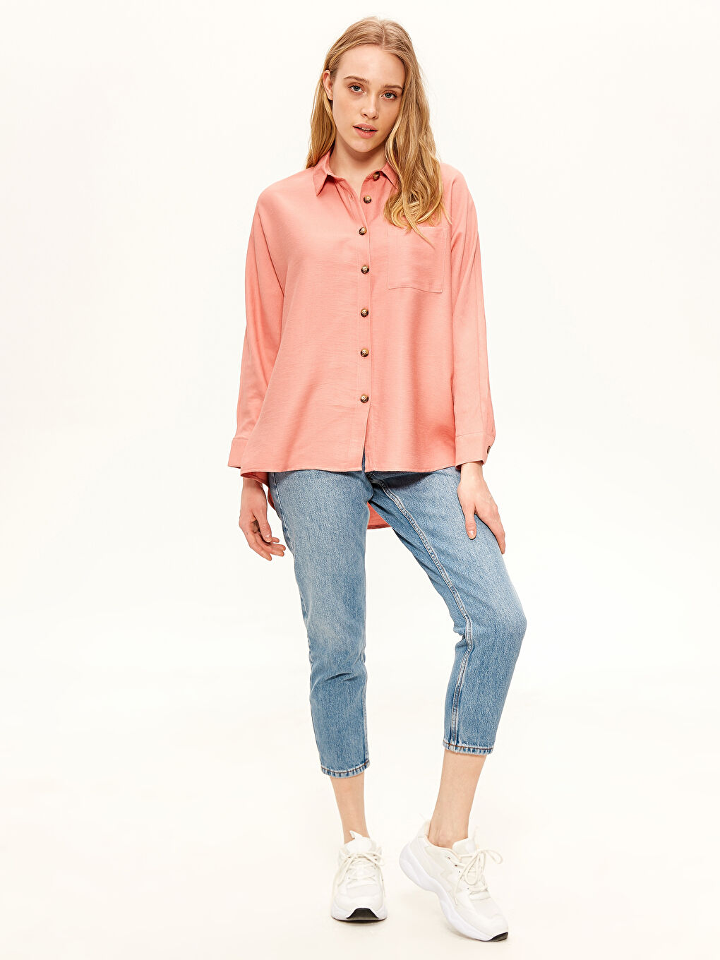 Loose Fit Long Sleeve Women's Shirt-1