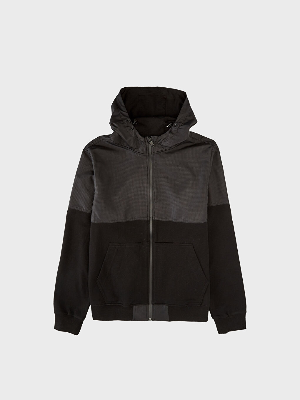 Siyah Slim Fit Kapüşonlu Erkek Yağmurluk-1