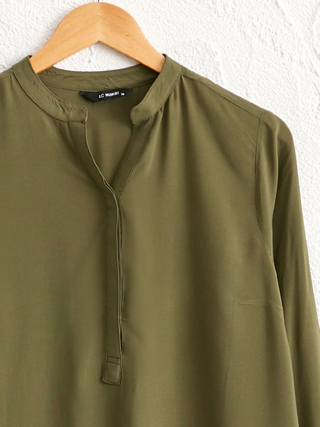 Standard Fit Long Sleeve Women's Straight Viscose Blouse-2