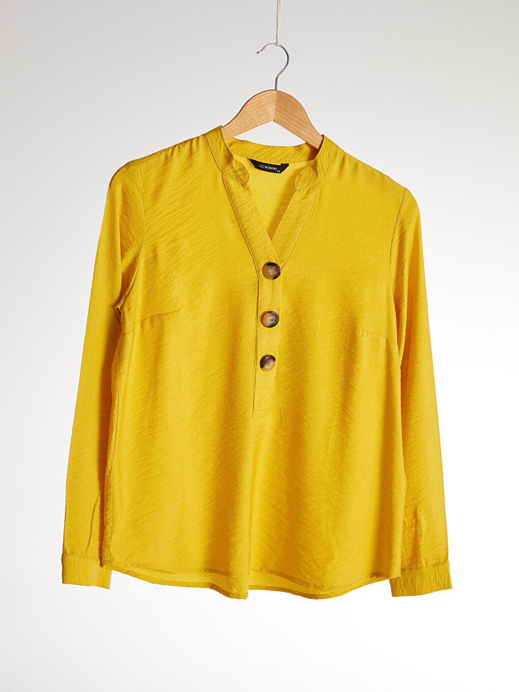 Standard Fit Long Sleeve Women's Straight Viscose Blouse