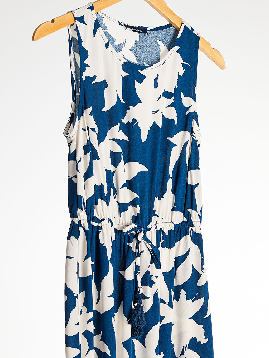 Lacivert Kadın Standart Fit Kolsuz Elbise-1