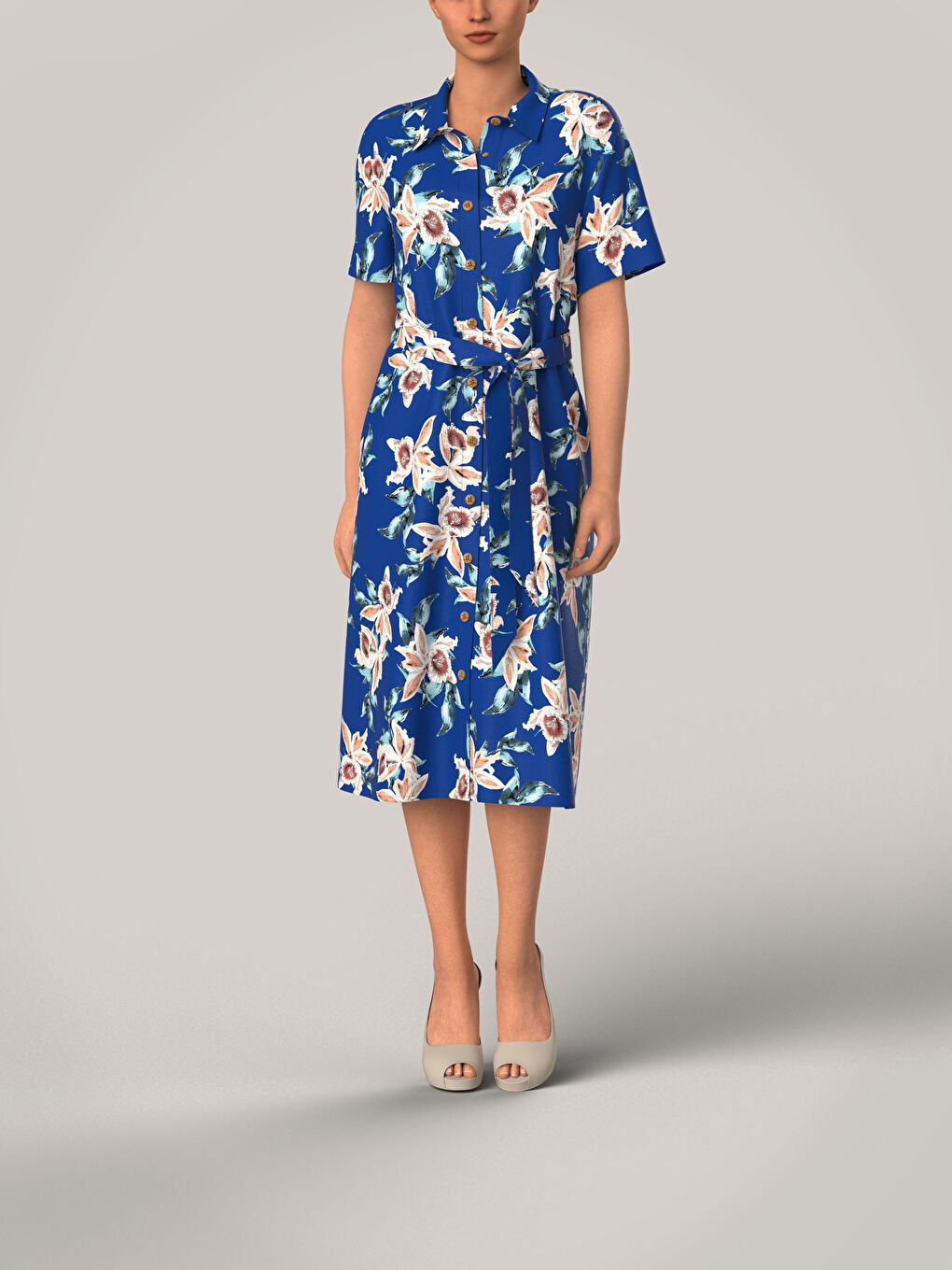 Woman NAVY Shirt Dress-6