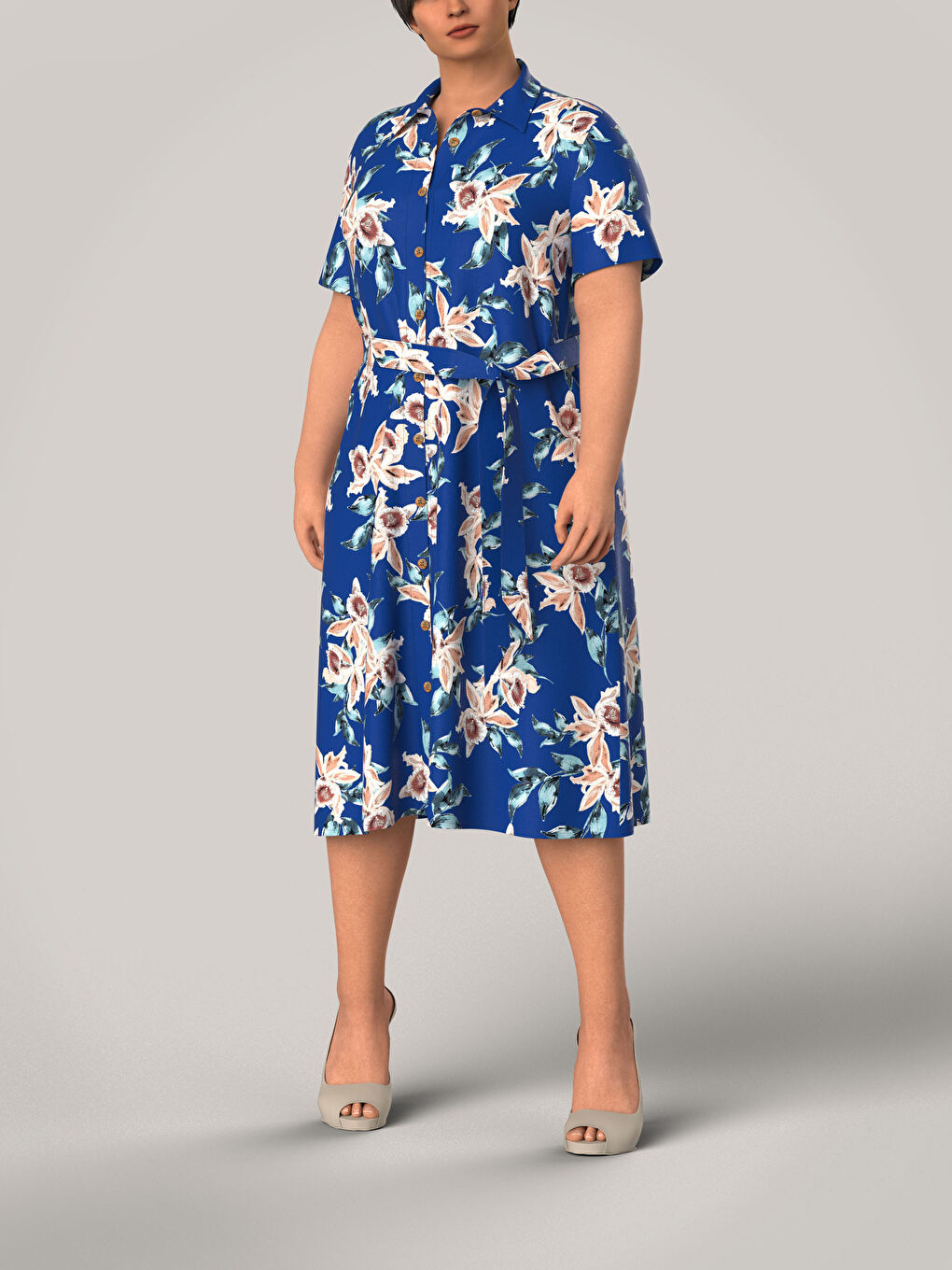 Woman NAVY Shirt Dress-2