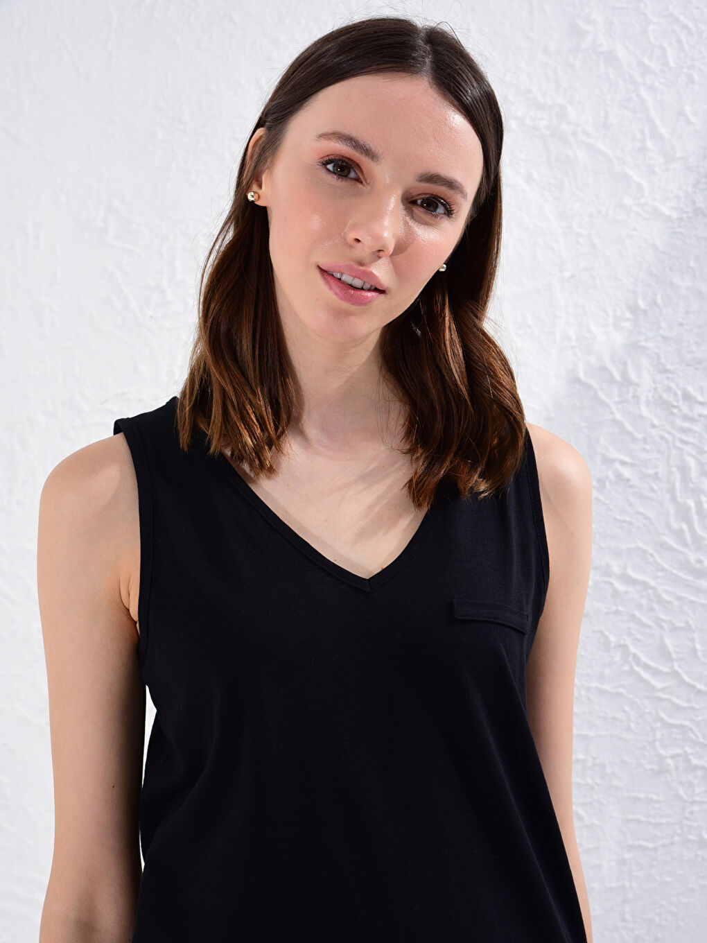 V Neck Straight Sleeveless Cotton Women's Athlete-4