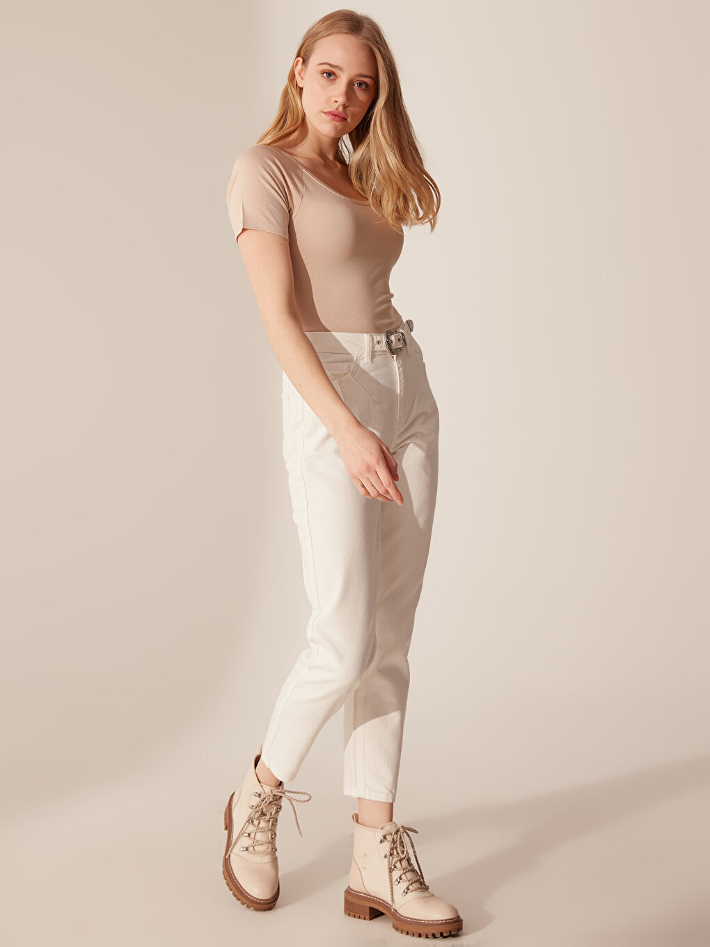 U-Neck Plain Cotton T-Shirt-6