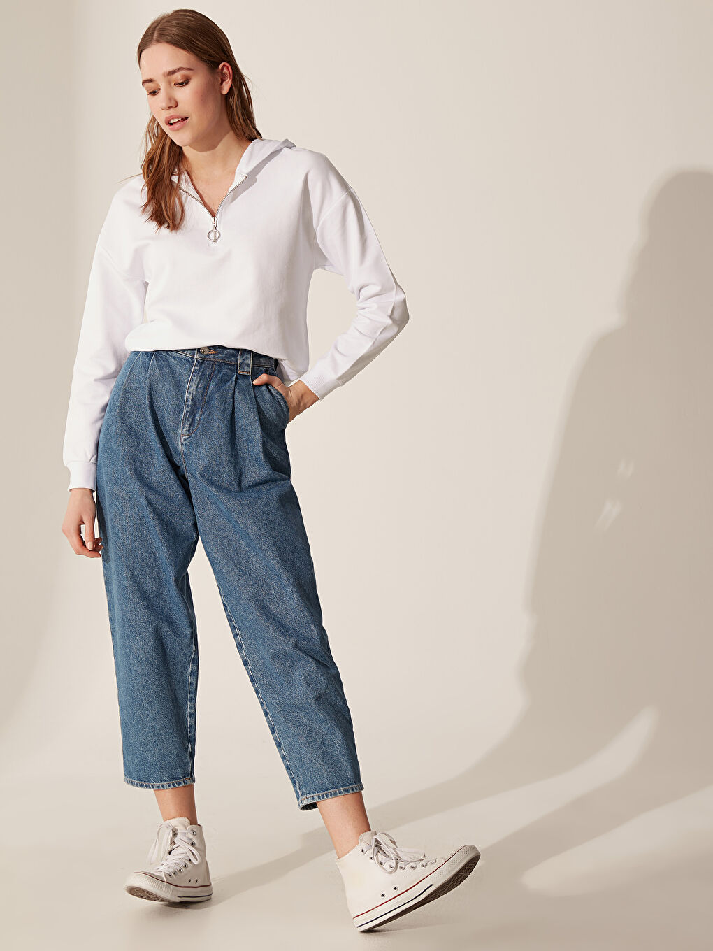 Sweatshirt à capuche uni à manches longues pour Femmes-2