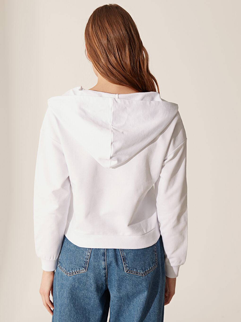 Sweatshirt à capuche uni à manches longues pour Femmes-3