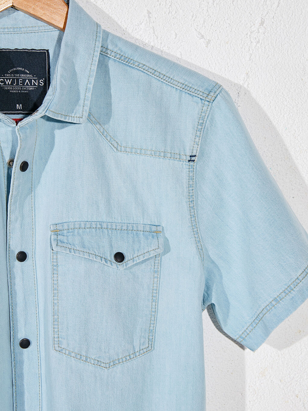 İndigo Erkek Jean Gömlek-1