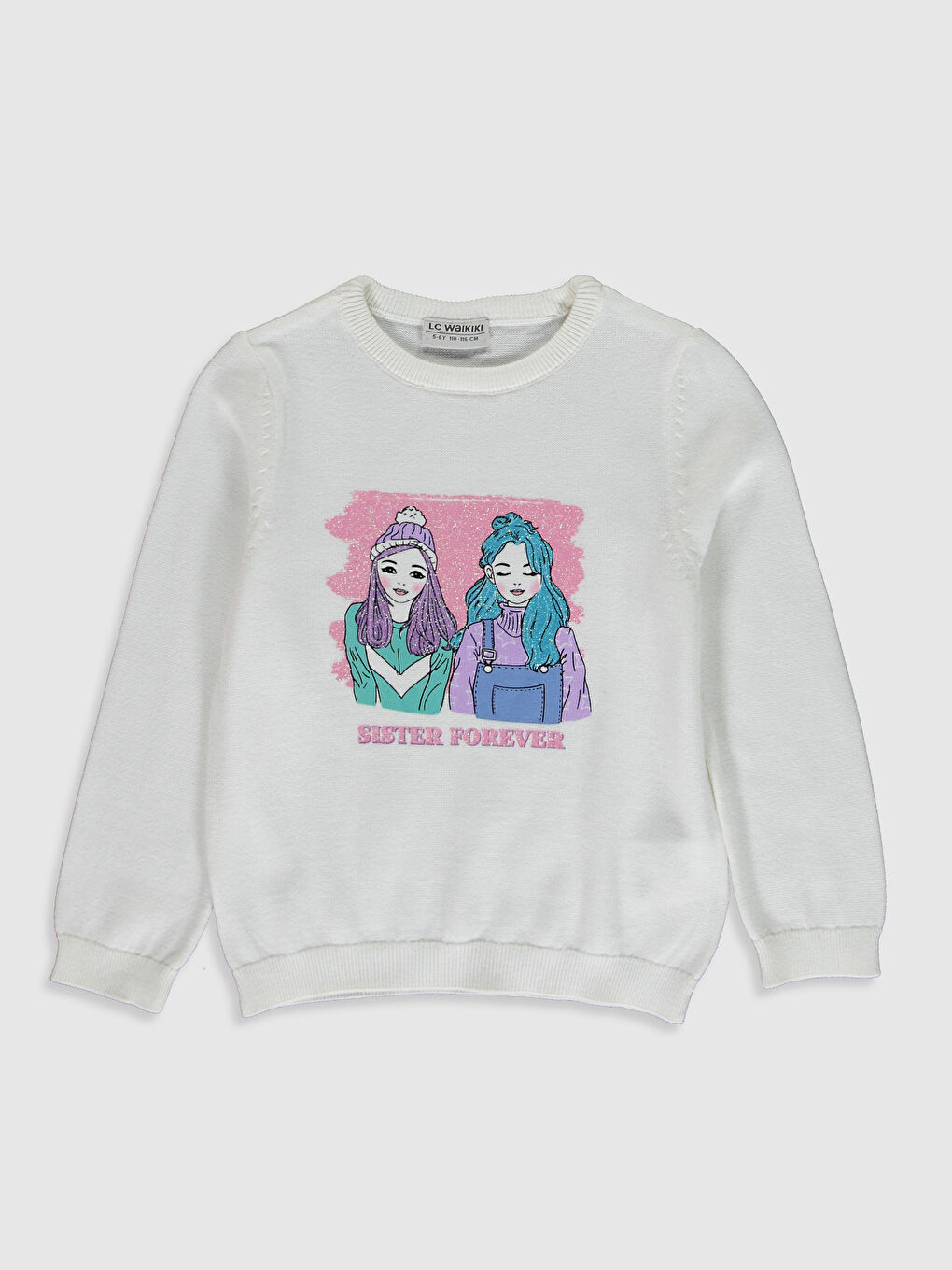 Легкий трикотажный джемпер с рисунком для девочек