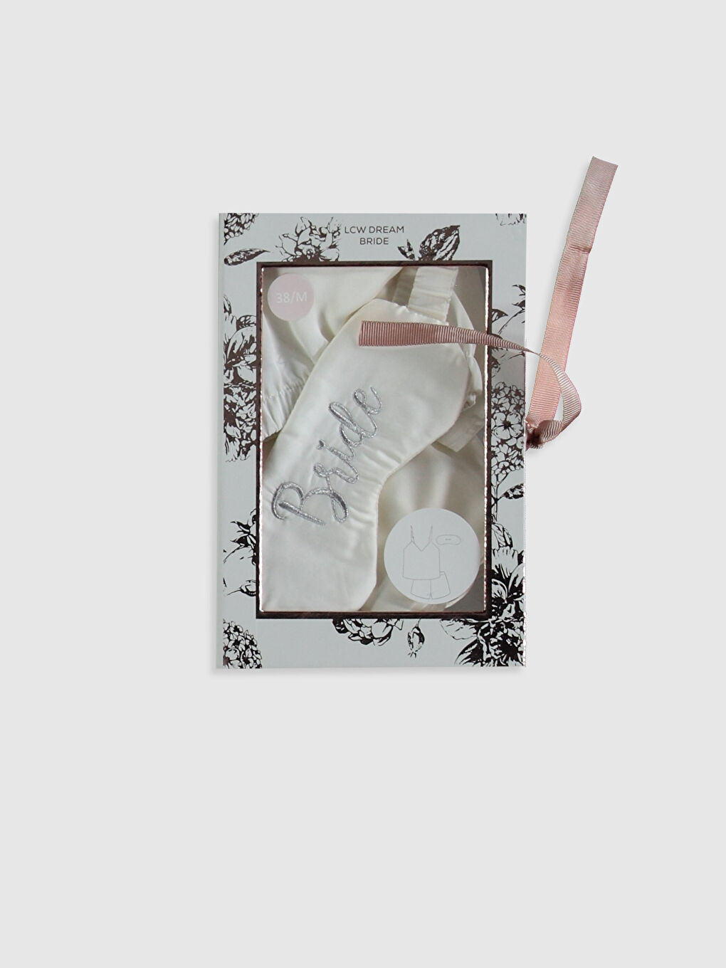 Ekru V Yaka Askılı Kadın Saten Pijama Takım