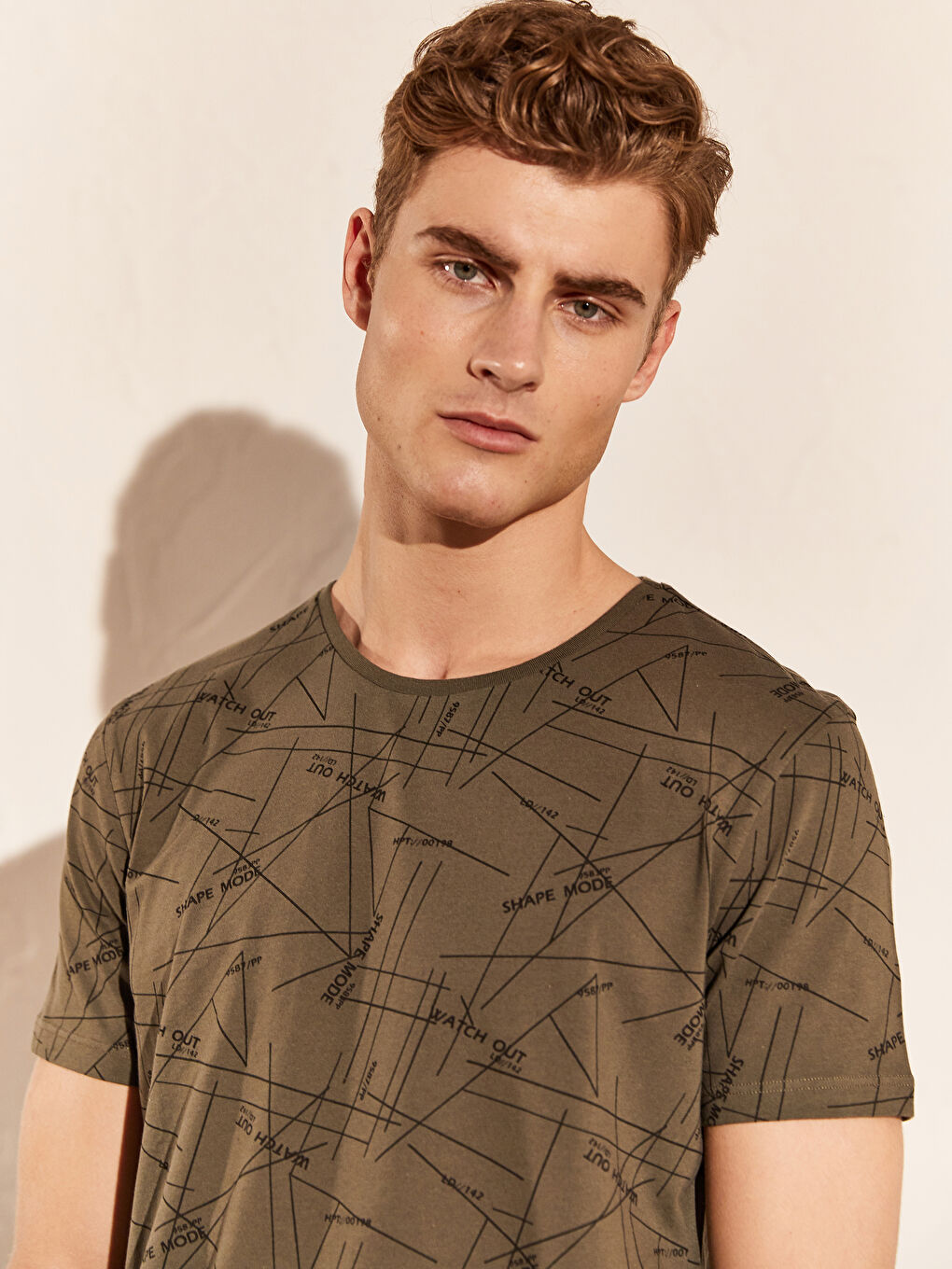 Haki Penye Erkek Tişört-1