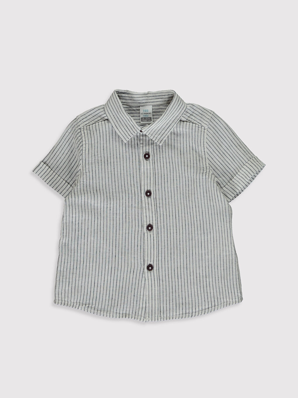 Lacivert Erkek Bebek Baskılı Gömlek