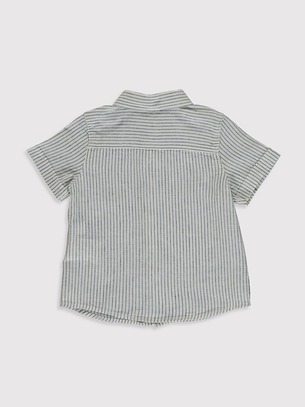 Lacivert Erkek Bebek Baskılı Gömlek-1