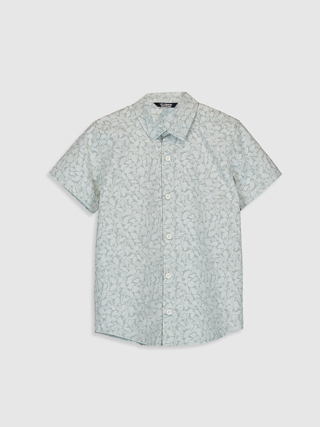 Yeşil Erkek Çocuk Desenli Pamuklu Gömlek